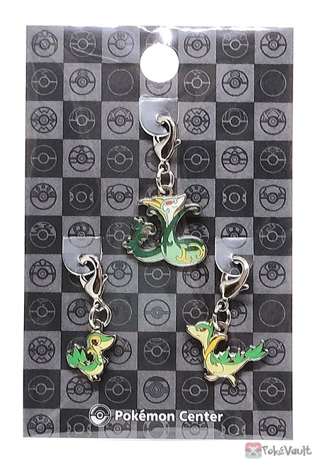 Pokemon Center 2023 Snivy Servine Serperior Set Of 3 Metal Charms