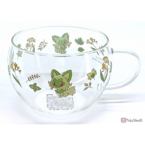 Pokemon Center 2023 Nya! Nya Nya! Sprigatito Glass Cup And Saucer