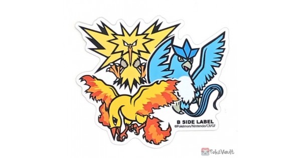 Pokemon 2023 Moltres Zapdos Articuno B-Side Label Large Waterproof Sticker