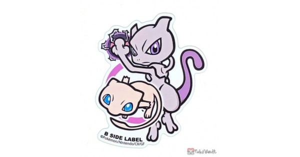 Pokemon 2023 Mew Mewtwo B-Side Label Large Waterproof Sticker