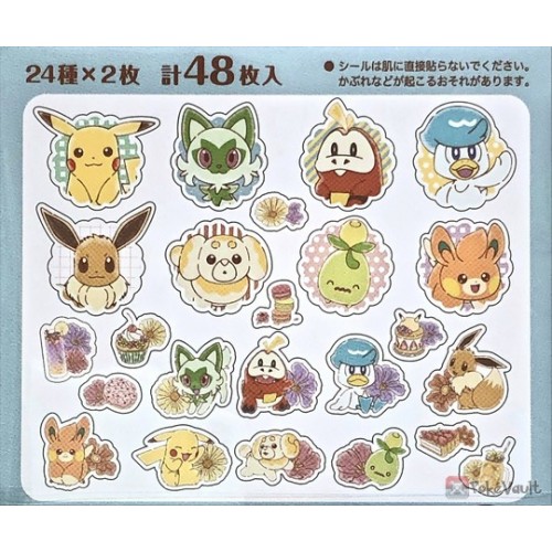 Pokemon 2023 Sprigatito Eevee Pawmi Fuecoco Flake Set Of 48 Clear Stickers