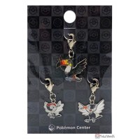Pokemon Center 2025 Pikipek Trumbeak Toucannon Set of 3 Metal Charms