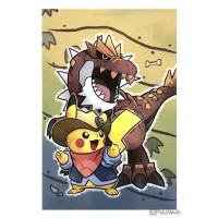 Pokemon 2021 Pikachu Tyrantrum Pokemon Fossil Museum Postcard