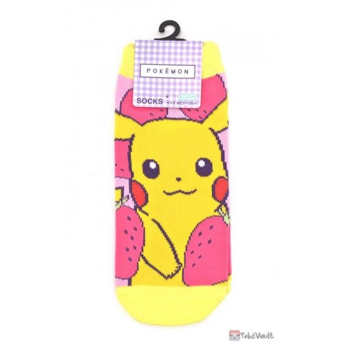 Pokemon Center 2022 Pikachu Strawberry Adult Short Socks (Size 23-25cm)