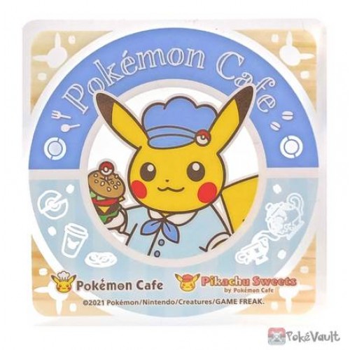 Pokemon Cafe 2021 Pikachu Sweets Clear Plastic Coaster Prize Series #12 (Blue Version)