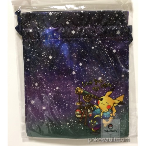 Pokemon Center 17 Look Upon The Stars Campaign Pikachu Cosmog Gardevoir Lucario Friends Medium Size Drawstring Dice Bag