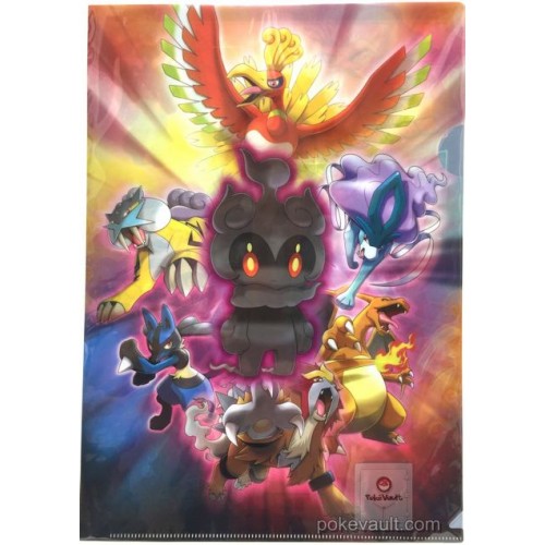 Pokemon Center 2017 Marshadow Suicune Raikou Entei Lucario Ho-oh Charizard  A4 Size Clear File Folder