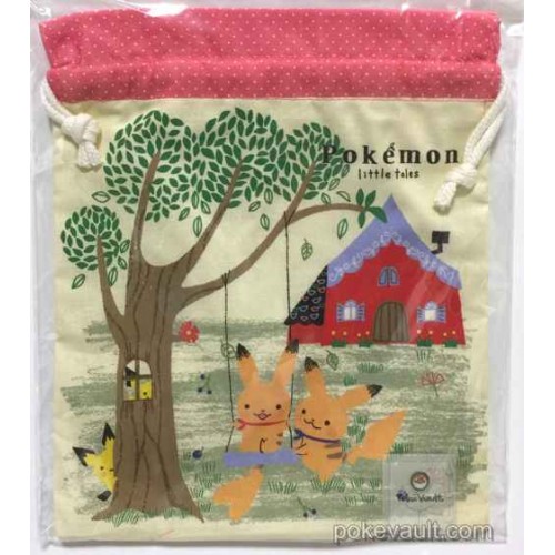 Pokemon Center 17 Shinzi Katoh Little Tales Campaign 4 Pikachu Pichu Hoppip Skiploom Friends Medium Size Drawstring Dice Bag
