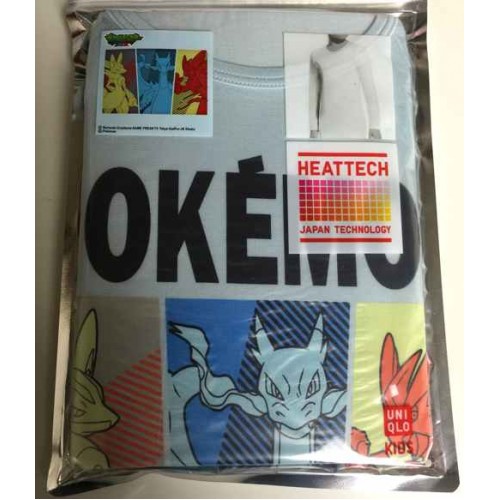 Pokemon 2014 Uniqlo Heattech Mega Lucario Charizard X Blaziken Childrens Size Thermal Tshirt