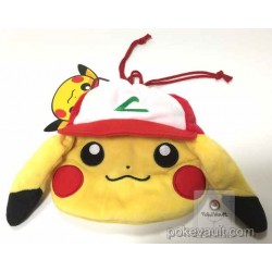 Pokemon Center 2017 Ash Hat Pikachu Movie Version Plush Drawstring Dice Bag