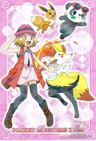 Pokemon 2016 Serena Braixen Eevee Pancham Large Bromide XY&Z Series #1 ...