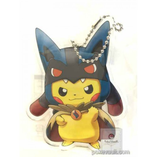 Pokemon Center 2015 Poncho Pikachu Campaign #1 Mega Lucario Acrylic Plastic Character Keychain