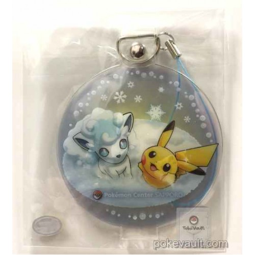 Pokemon Center Sapporo 2016 Renewal Opening Snow Festival Campaign Alolan Vulpix Pikachu Rubber Strap NOT SOLD IN STORES