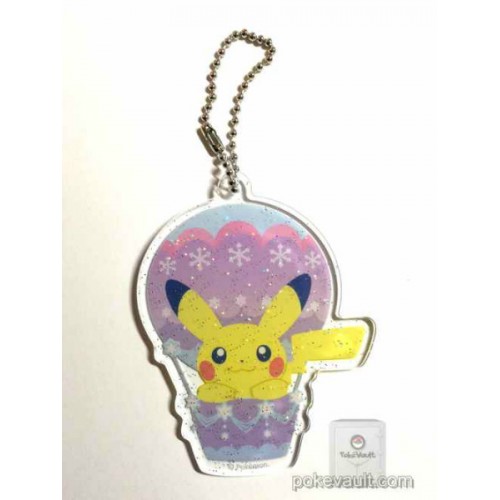 Pokemon Center 2016 Christmas Snow Season Campaign Pikachu Plastic Keychain (Version #3)