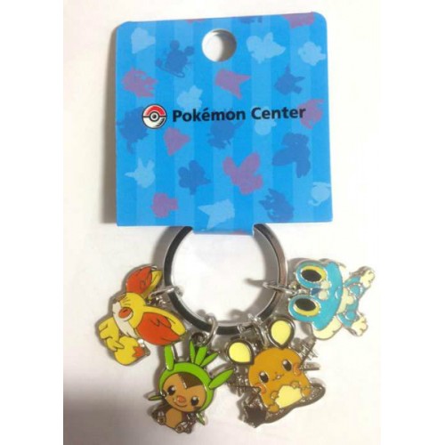 Pokemon Center 2014 Fennekin Froakie Chespin Dedenne Pokedoll Metal Keychain