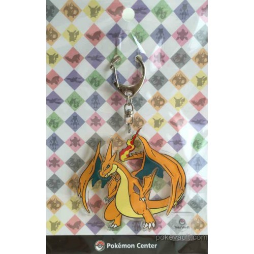 Pokemon Center 2015 Mega Charizard Y Acrylic Plastic Character Keychain
