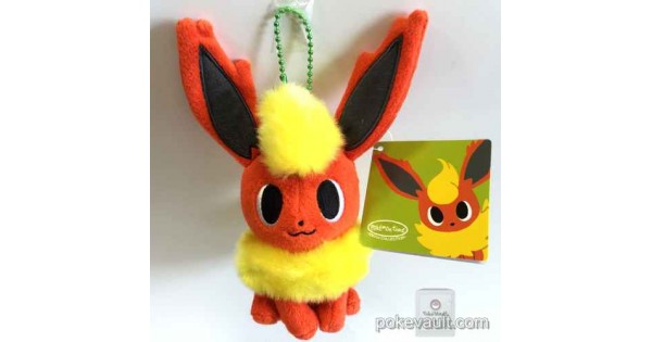 Pokemon Center 2015 Pokemon Time Campaign 8 Flareon Mascot Plush Keychain