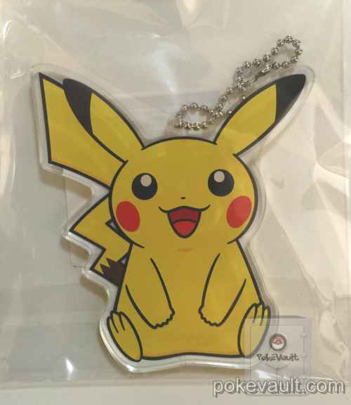 Pokemon Center 2015 Pikachu Acrylic Plastic Character Keychain (Version #2)