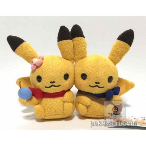 Pokemon Center 17 Shinzi Katoh Little Tales Campaign 4 Pair Pikachu Male Female Plush Toy