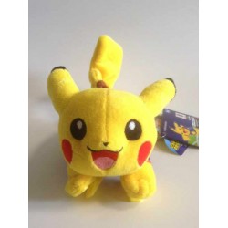 Pokemon Center 2014 Pikachu Samurai Blue World Cup Soccer Clip On Beanbag Plush Toy
