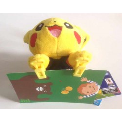 Pokemon Center 2014 Pikachu Samurai Blue World Cup Soccer Clip On Beanbag Plush Toy