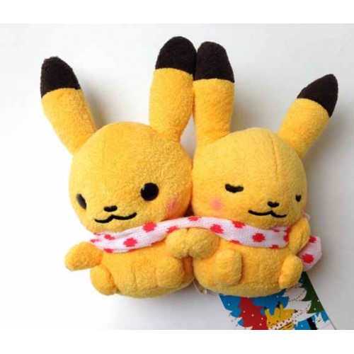 Pokemon Center 14 Shinzi Katoh Little Tales Campaign 2 Pair Pikachu Plush Toy
