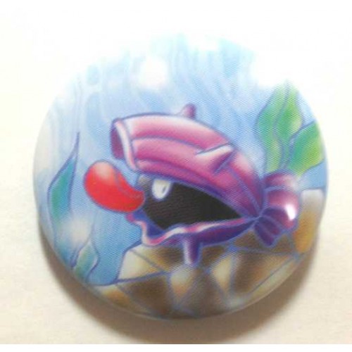 Pokemon Center 2013 15th Anniversary Shellder Metal Button
