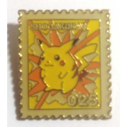 Pokemon 1998 Part 1 Masara Pikachu Metal Stamp Pin Badge
