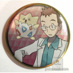 Pokemon Center 2016 Johto Button Collection Professor Elm Togepi Large Size Metal Button