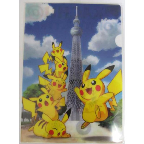 Pokemon Center 12 Tokyo Skytree Pikachu Size Clear File Folder