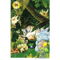 Pokemon Center 2016 20th Anniversary Jungle Series Kangaskhan Mankey Exeggutor & Friends Authentic Postcard NOT SOLD IN STORES