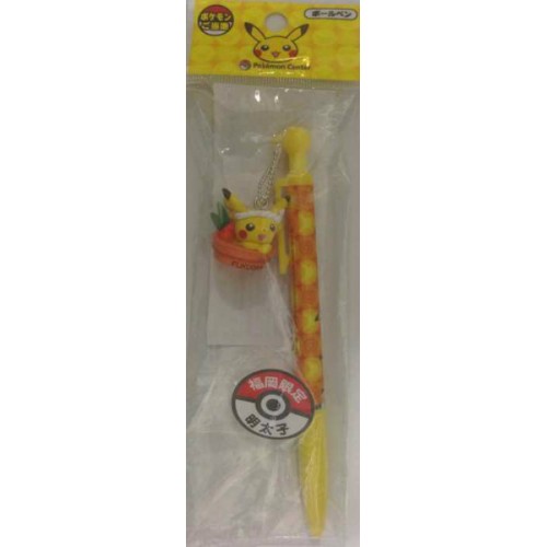 Pokemon Center Fukuoka 2012 Pikachu Mentaiko Ball Point Pen With Figure Charm
