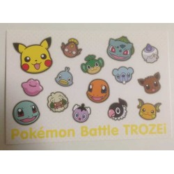 Pokemon Center 2014 Battle Trozei Pikachu Eevee Raichu & Friends Authentic Postcard Lottery Prize NOT SOLD IN STORES