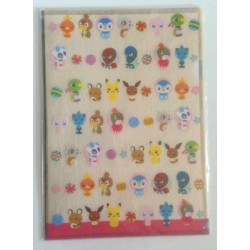 Pokemon Center 2014 Japanese Traditional Design Campaign Kokeshi Doll Eevee Mew Dedenne Cubone & Friends A4 Size Set of 2 Clear File Folders