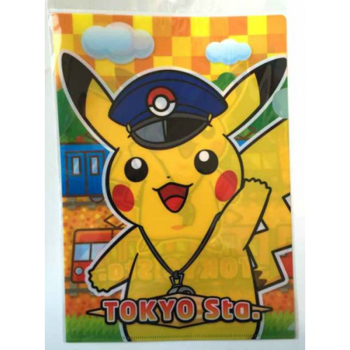 Pokemon Store Tokyo Train Station 15 Pikachu Size Clear File Folder