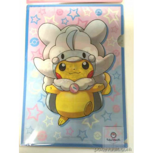 Pokemon Center Kyoto 2016 Grand Opening Campaign #2 Poncho Pikachu Lugia  Ho-oh Set of 2 A4 Size Clear File Folders