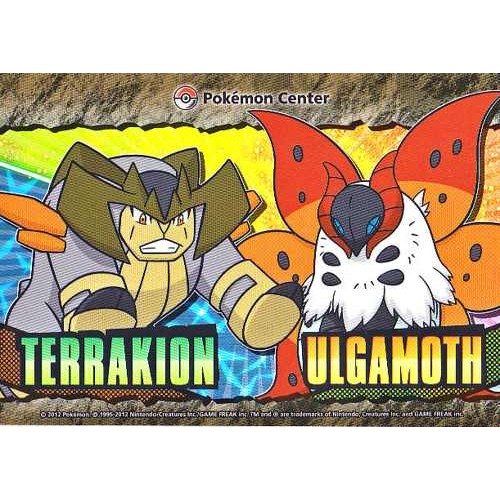 Pokemon Center 2012 Terrakion Volcarona Large Sticker NOT SOLD IN STORES