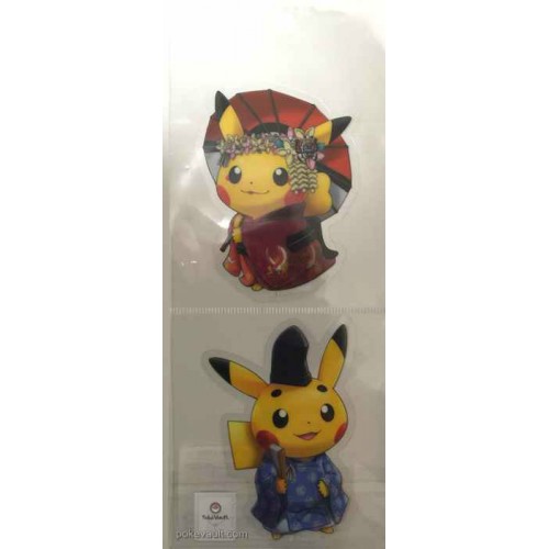 Pokemon Center Kyoto 2016 Grand Opening Campaign #1 Okuge-Sama Maiko-Han  Pikachu Set of 2 Pin Badges