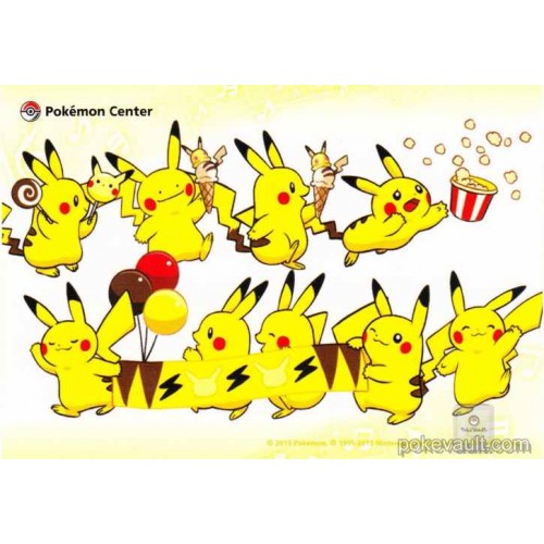 Pokemon Center 2015 Pikachu Carnival Large Sticker (Version #3) NOT SOLD IN STORES