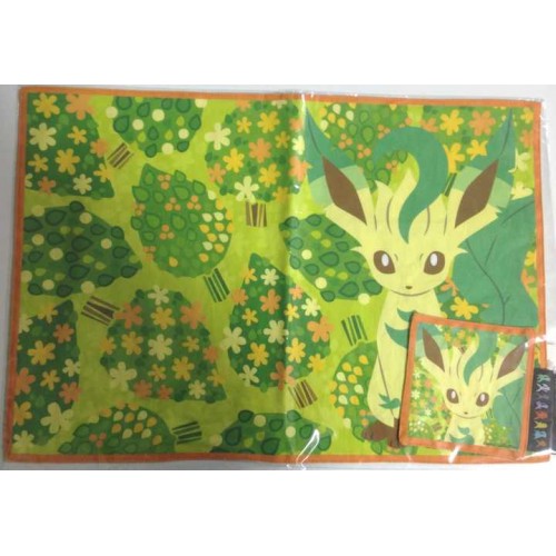 Pokemon Center 2012 Eevee Collection Leafeon Placemat & Coaster Set