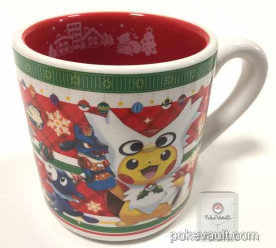 Pokemon Center 2016 Christmas Campaign Litten Popplio Rowlet Flygon Furret And Friends Ceramic Mug