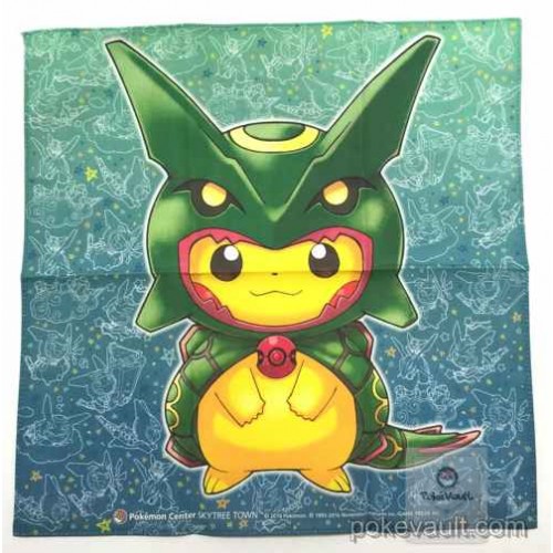 Pokemon Center Skytree Town 16 Grand Opening Campaign Poncho Pikachu Rayquaza Cloth Handkerchief Version 1