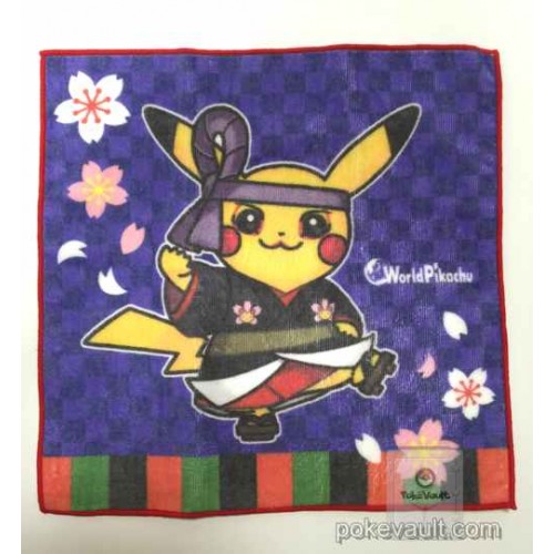 Pokemon Center Original Japanese Pattern TENUGUI Hand towel #2 Bow Pikachu 