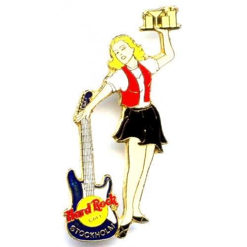 Hard Rock Cafe Stockholm 1998 Waitress Blue Guitar Pin