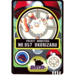 Pokemon 1997 Bandai Primeape Promo Sticker Card