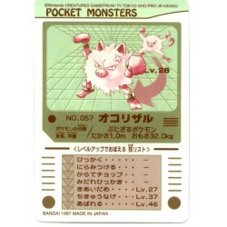 Pokemon 1997 Bandai Primeape Promo Sticker Card