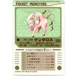 Pokemon 1997 Bandai Tauros Promo Sticker Card