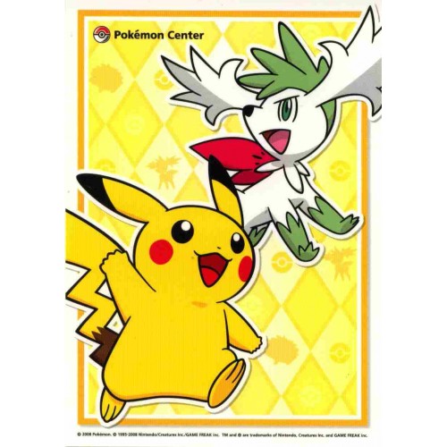 Pokemon Center 2008 Pikachu Shaymin Sky Forme Large Sticker NOT SOLD IN STORES