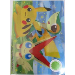 Pokemon Center 2012 Pokemon With You Campaign Snivy Pikachu Victini Celebi A4 Size Clear File Folder