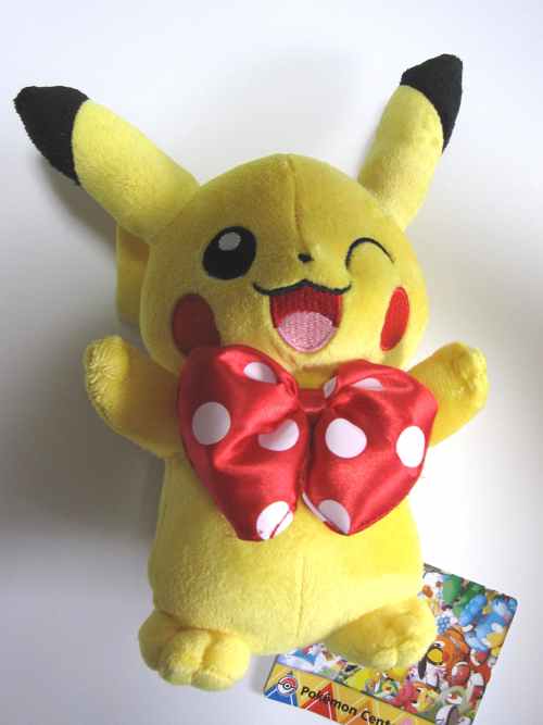 winking pikachu plush